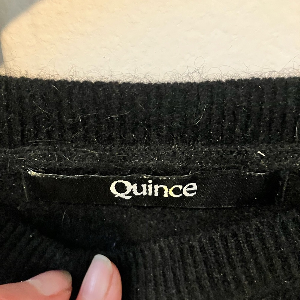 Quince Women’s Classic Black Crewneck Sweater - Picture 2 of 5